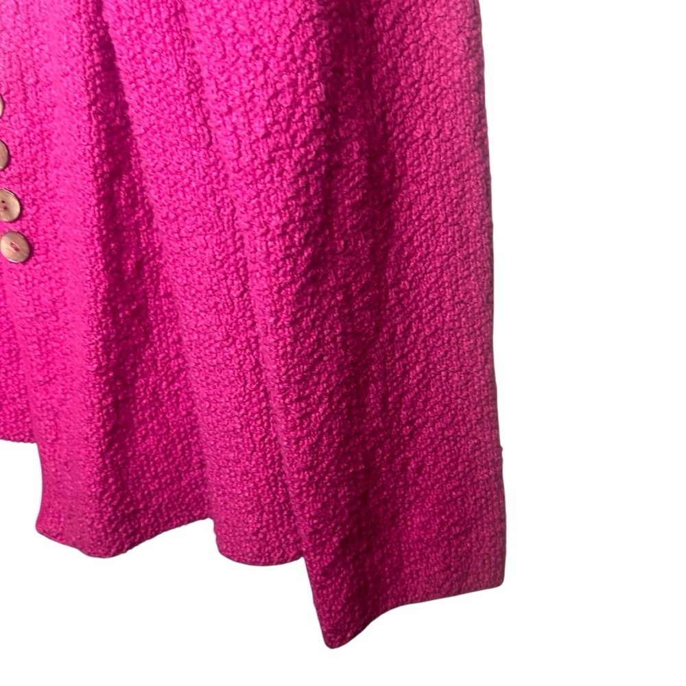 Willow Textured Cotton Cardigan Sweater Pink USA Made Medium - Picture 5 of 11